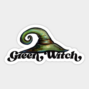 Green Witch Hat Sticker